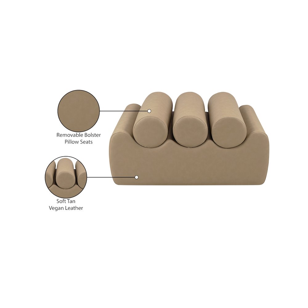 Rumble Tan Vegan Leather Bench