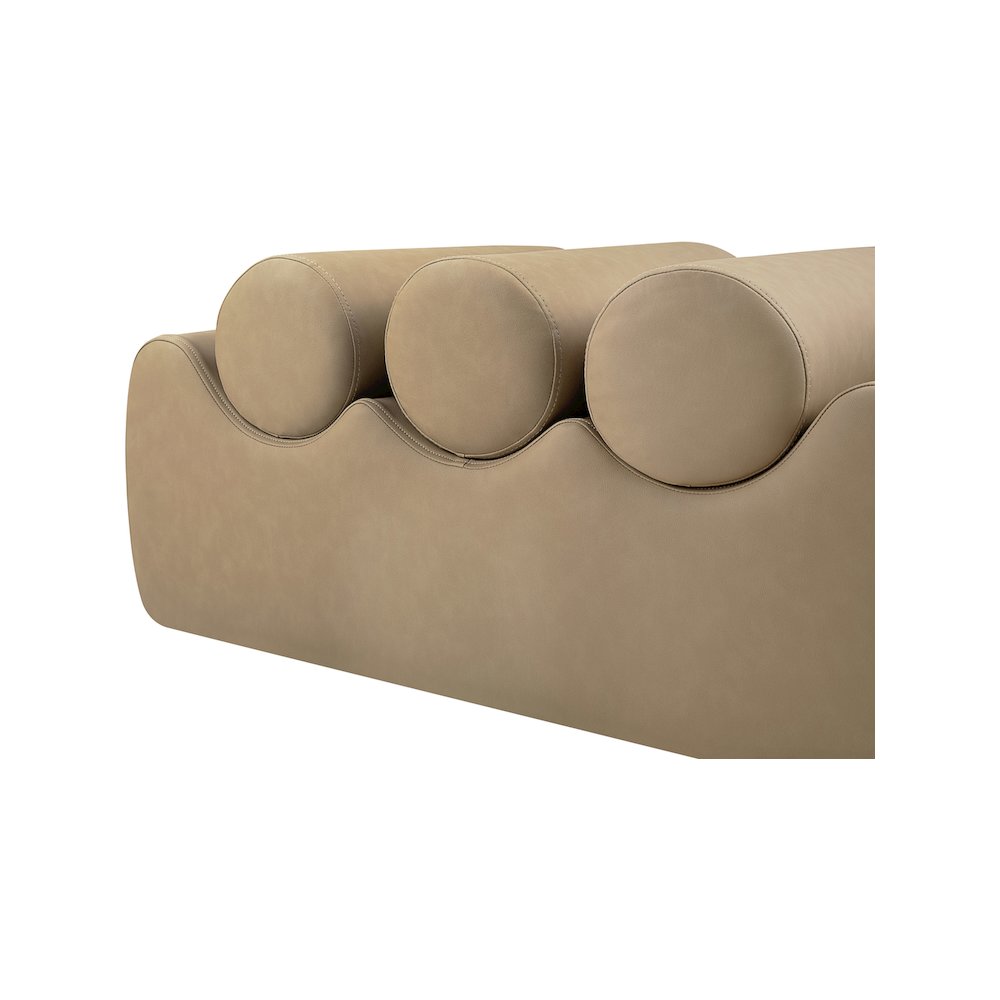 Rumble Tan Vegan Leather Bench