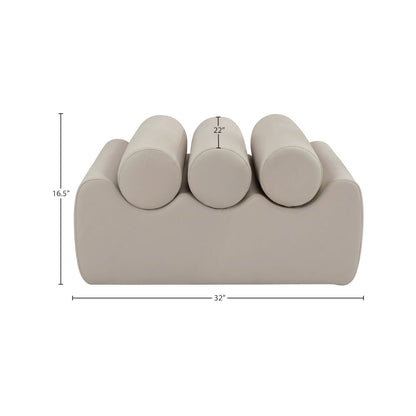 Rumble Taupe Vegan Leather Bench