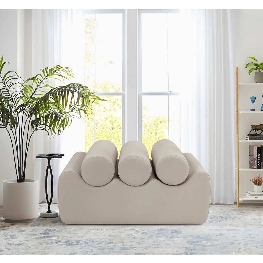 Rumble Taupe Vegan Leather Bench