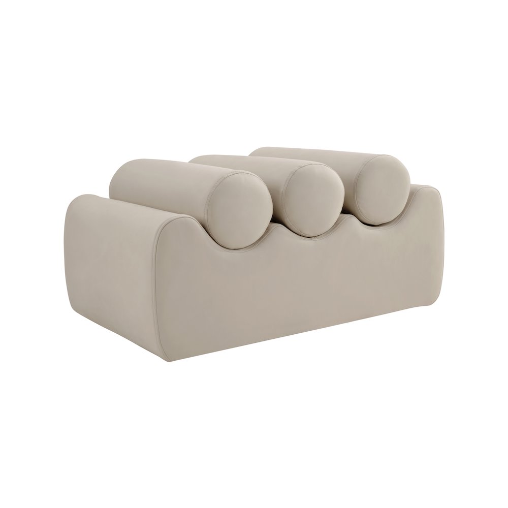 Rumble Taupe Vegan Leather Bench