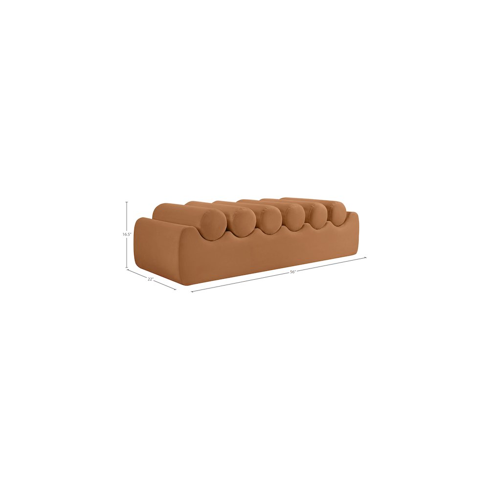 Rumble Cognac Vegan Leather Bench