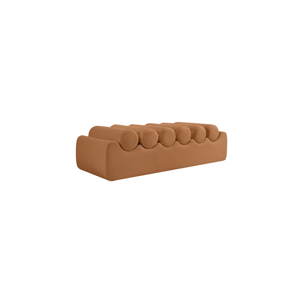 Rumble Cognac Vegan Leather Bench