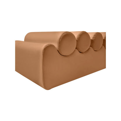 Rumble Cognac Vegan Leather Bench