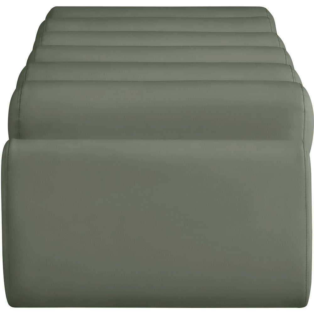 Rumble Green Vegan Leather Bench