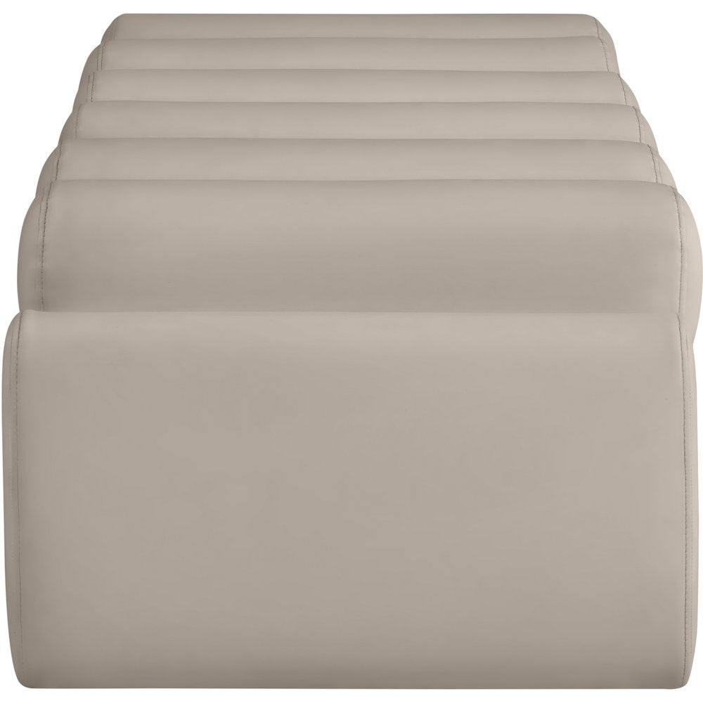 Rumble Taupe Vegan Leather Bench
