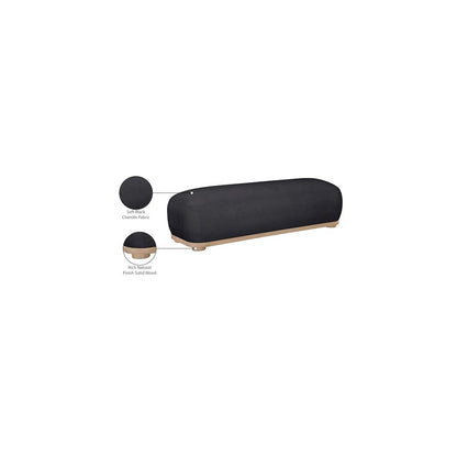 Calum Black Chenille Fabric Bench