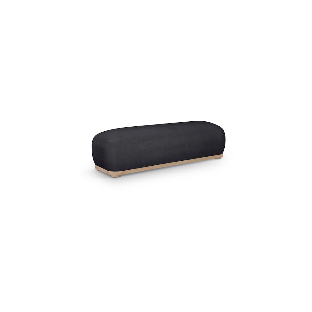 Calum Black Chenille Fabric Bench