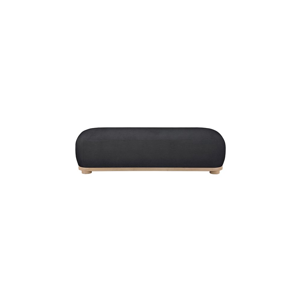 Calum Black Chenille Fabric Bench