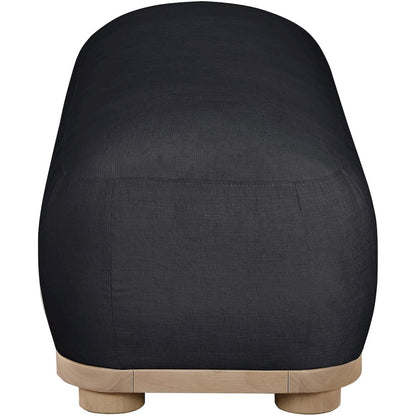 Calum Black Chenille Fabric Bench