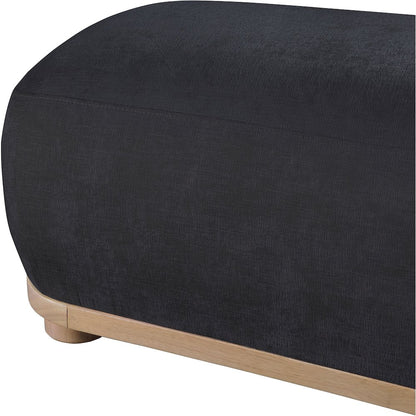 Calum Black Chenille Fabric Bench