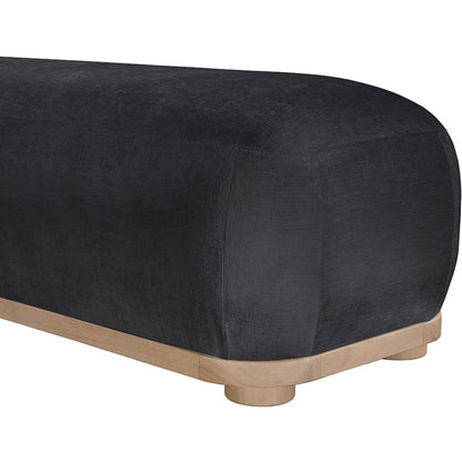 Calum Black Chenille Fabric Bench