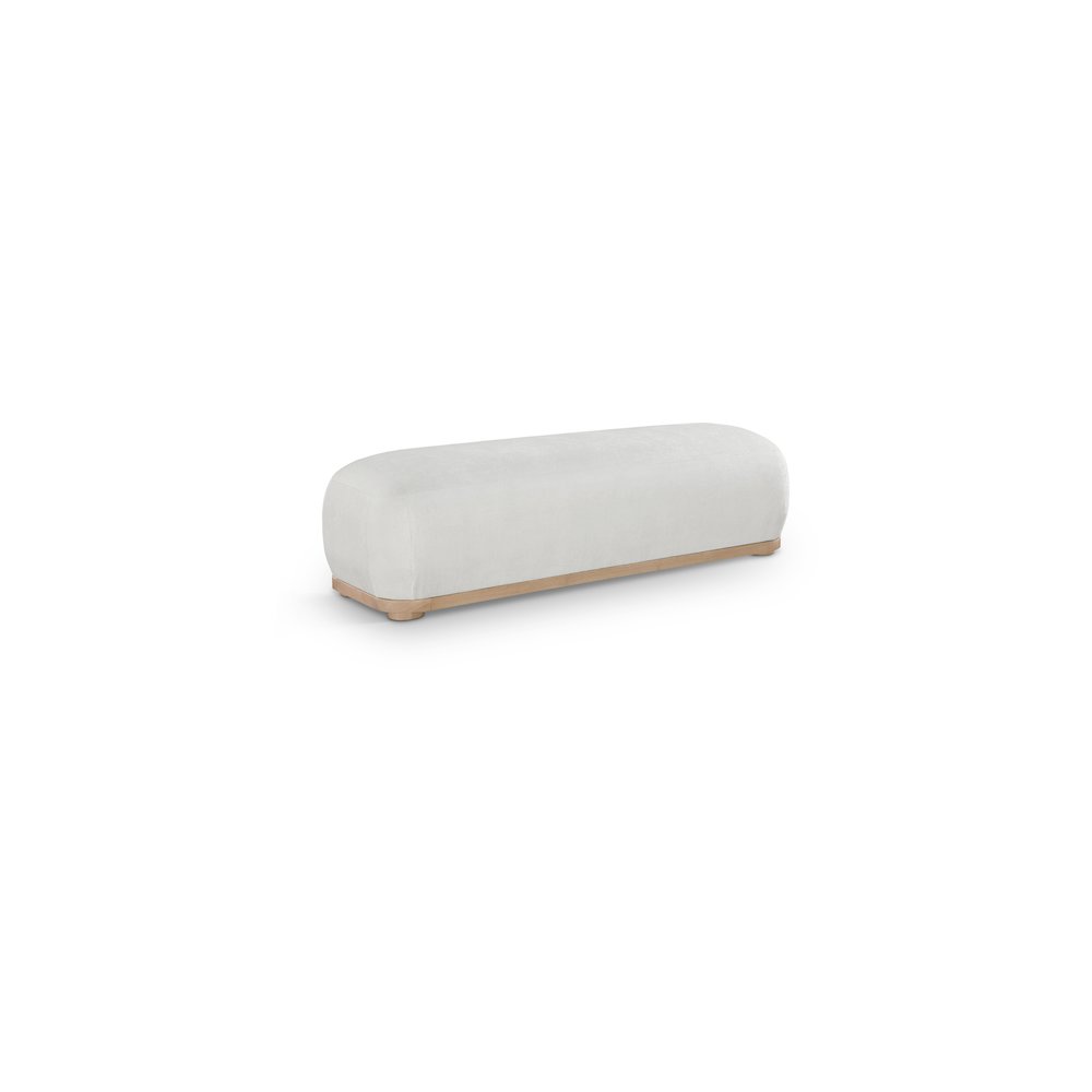 Calum Cream Chenille Fabric Bench