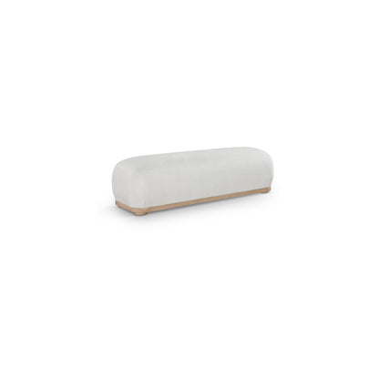 Calum Cream Chenille Fabric Bench