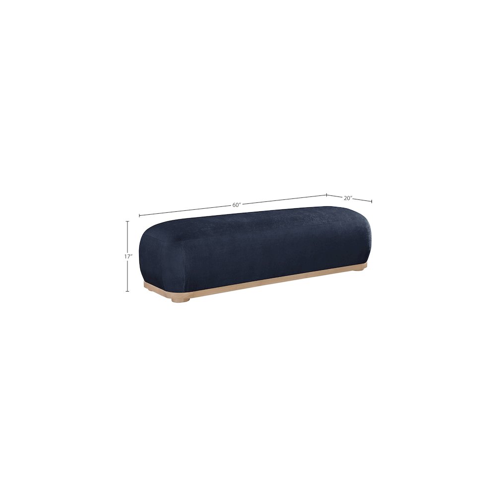 Calum Navy Chenille Fabric Bench