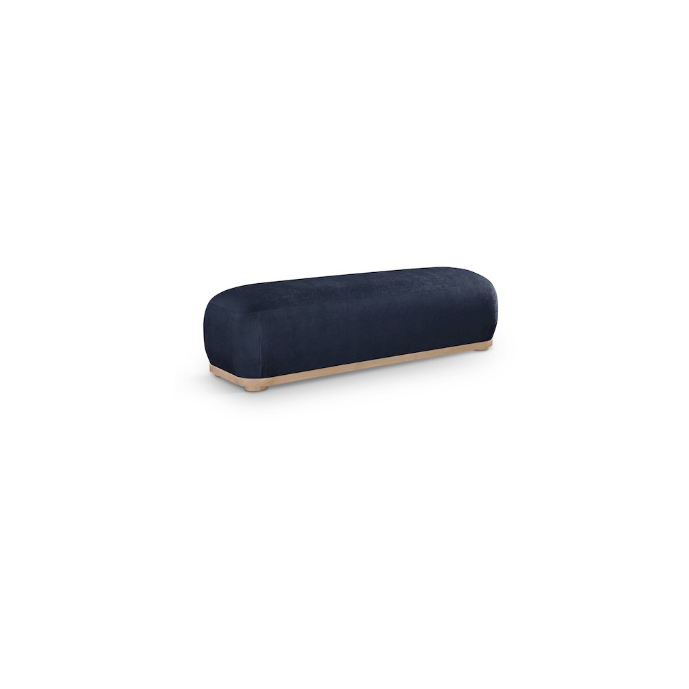 Calum Navy Chenille Fabric Bench