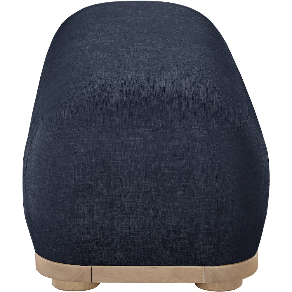 Calum Navy Chenille Fabric Bench