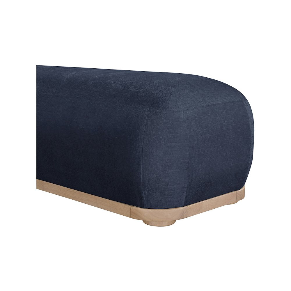 Calum Navy Chenille Fabric Bench