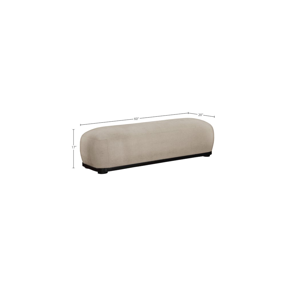 Calum Beige Chenille Fabric Bench