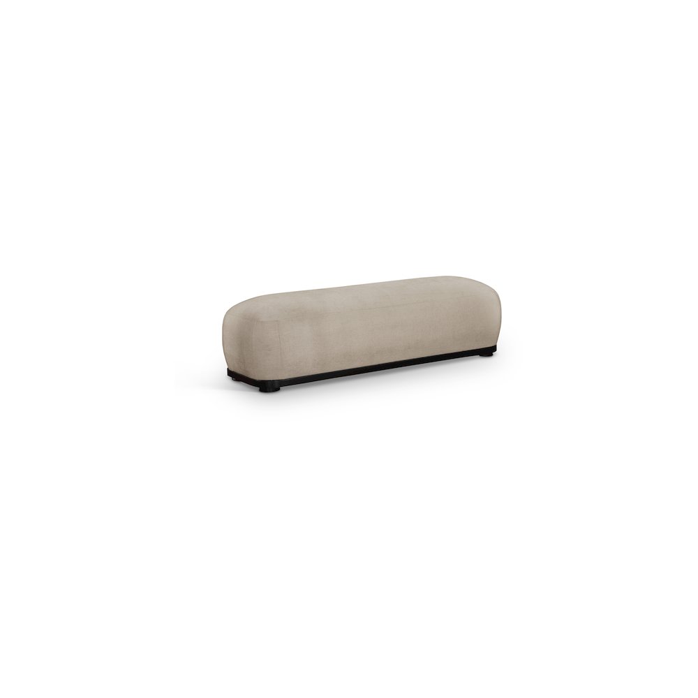 Calum Beige Chenille Fabric Bench