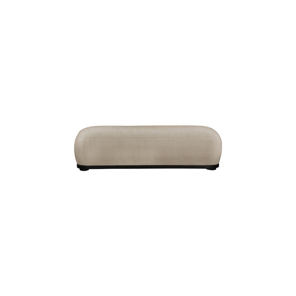 Calum Beige Chenille Fabric Bench