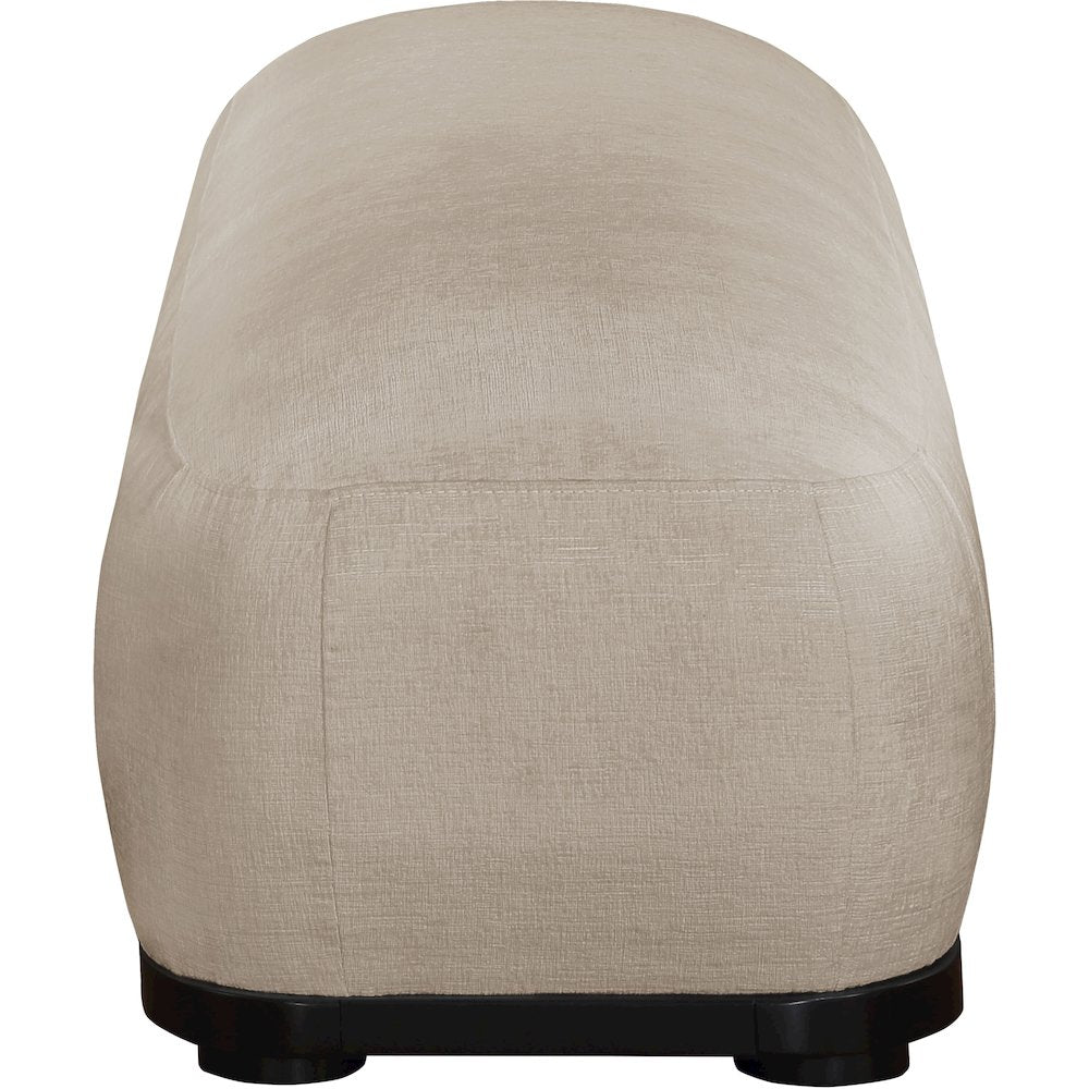 Calum Beige Chenille Fabric Bench