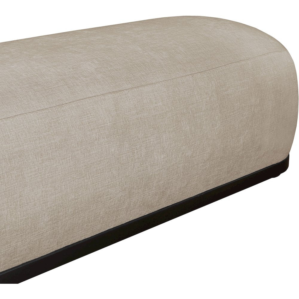 Calum Beige Chenille Fabric Bench