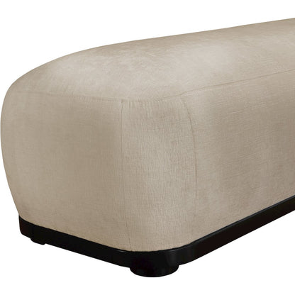 Calum Beige Chenille Fabric Bench