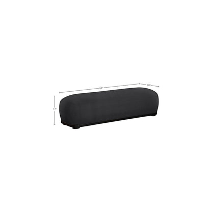 Calum Black Chenille Fabric Bench