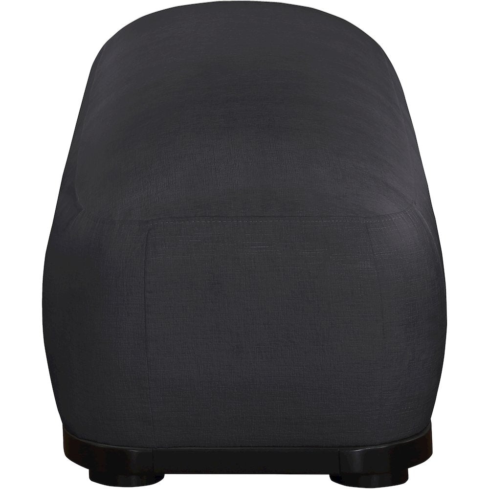 Calum Black Chenille Fabric Bench