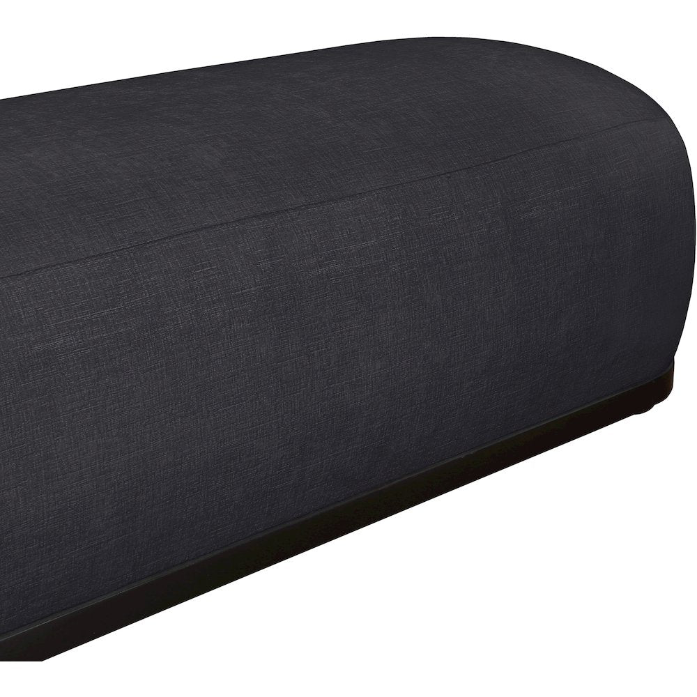 Calum Black Chenille Fabric Bench