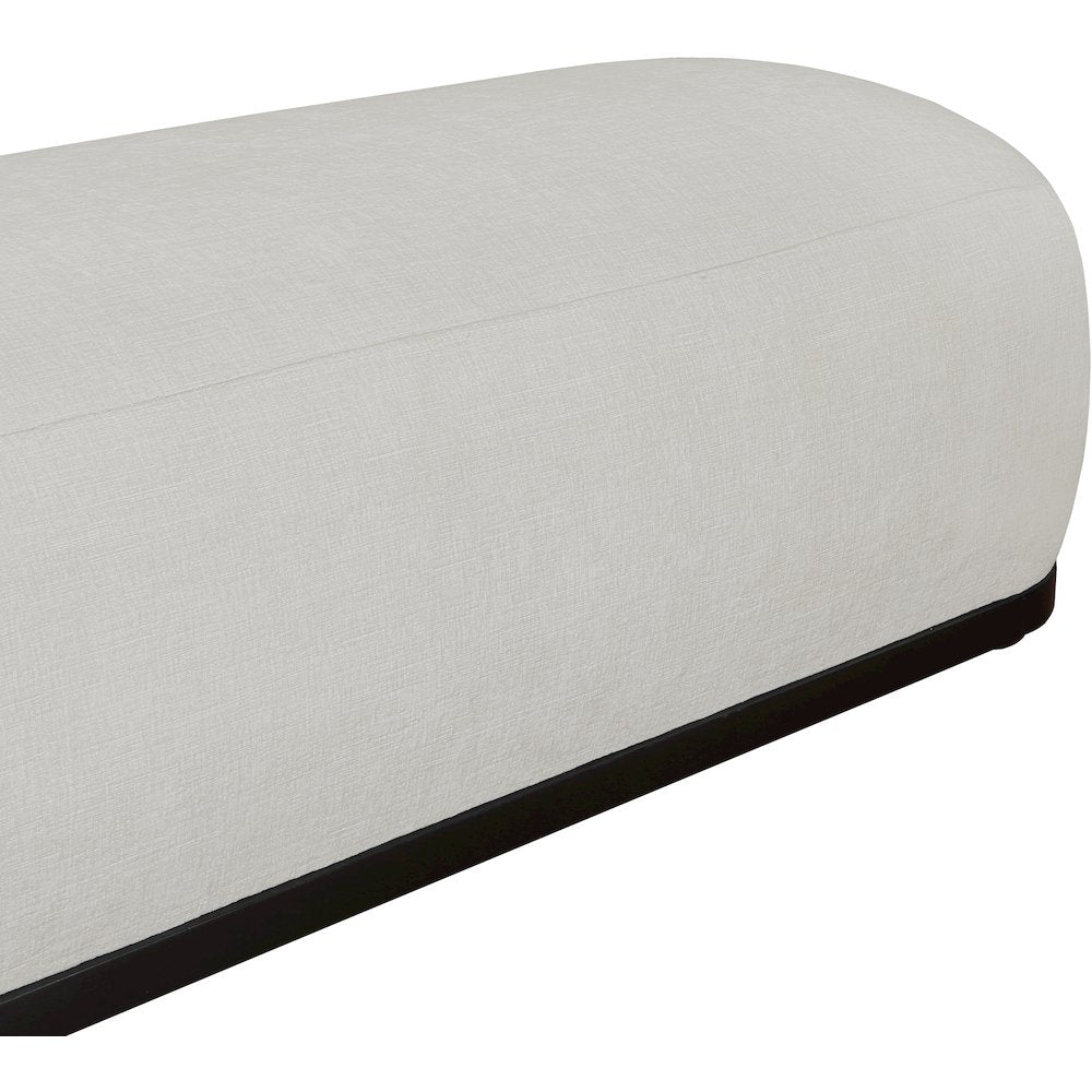 Calum Grey Chenille Fabric Bench