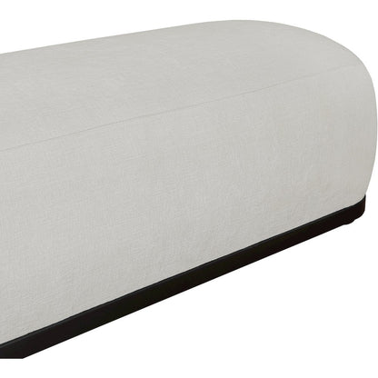 Calum Grey Chenille Fabric Bench