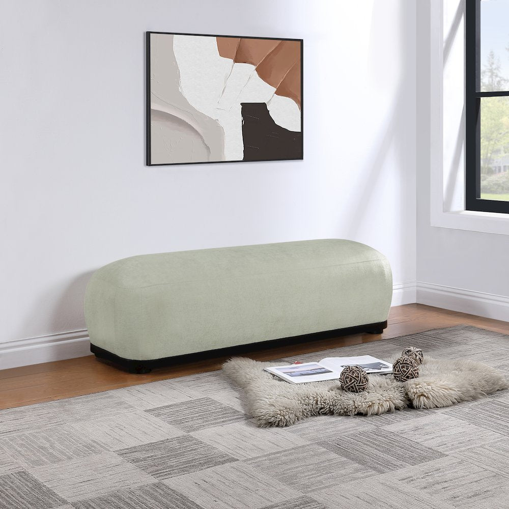 Calum Mint Chenille Fabric Bench