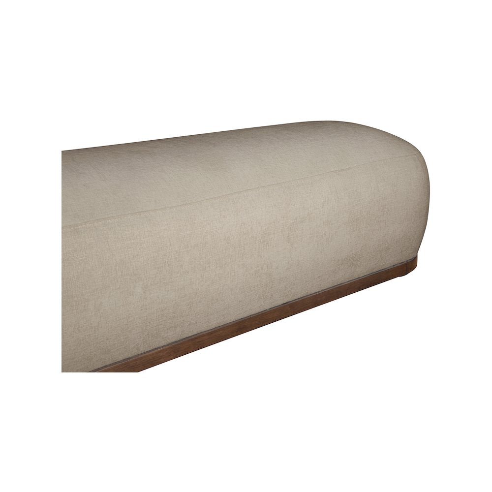 Calum Beige Chenille Fabric Bench