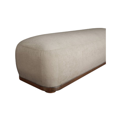 Calum Beige Chenille Fabric Bench