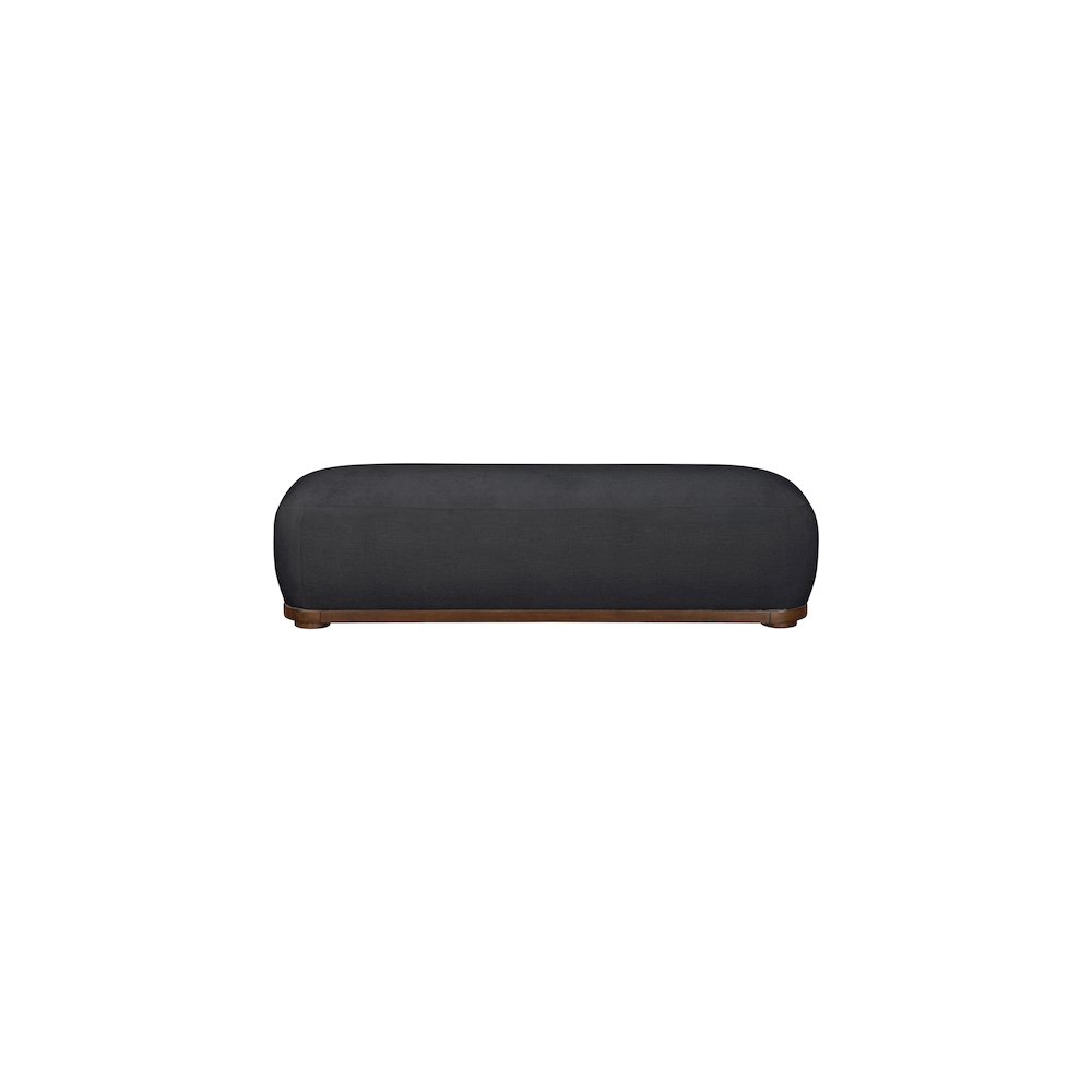 Calum Black Chenille Fabric Bench