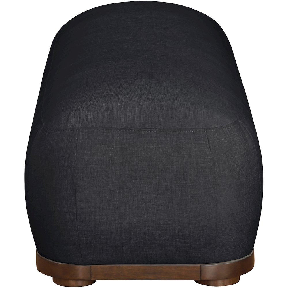 Calum Black Chenille Fabric Bench