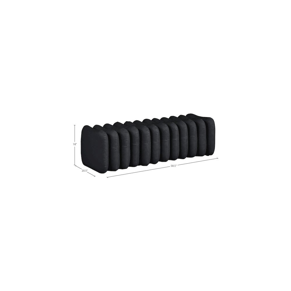 Atticus Black Vegan Leather Bench
