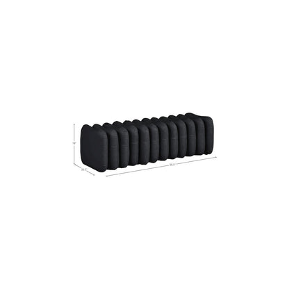 Atticus Black Vegan Leather Bench