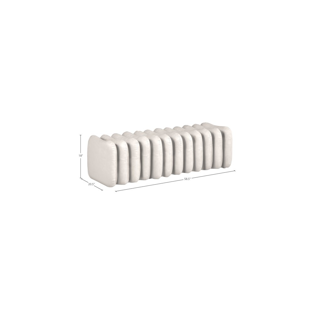 Atticus Cream Vegan Leather Bench