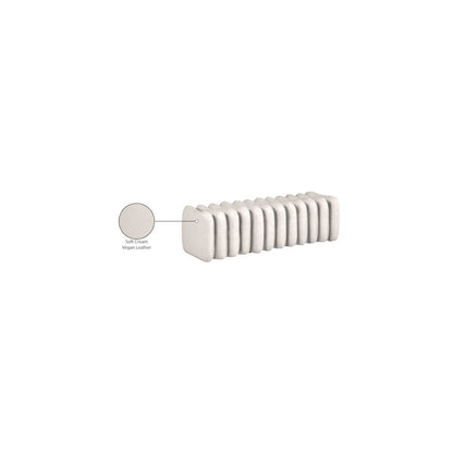 Atticus Cream Vegan Leather Bench