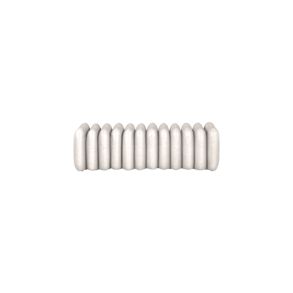 Atticus Cream Vegan Leather Bench