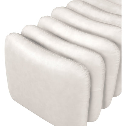 Atticus Cream Vegan Leather Bench