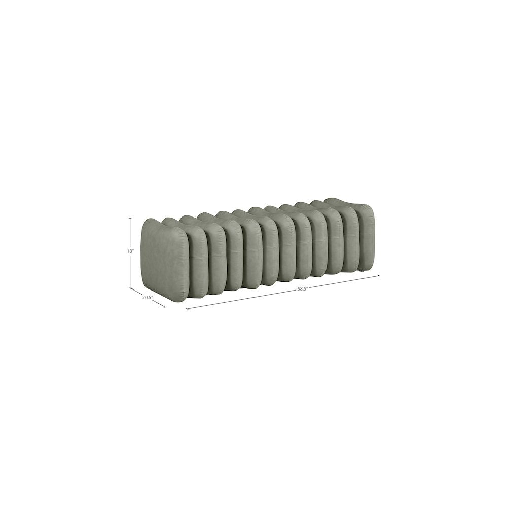 Atticus Green Vegan Leather Bench