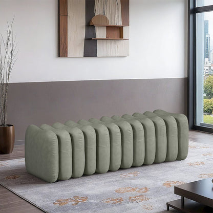 Atticus Green Vegan Leather Bench