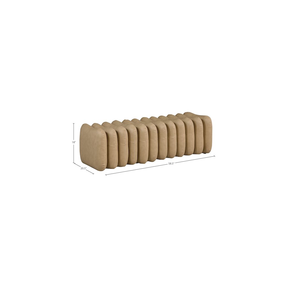 Atticus Tan Vegan Leather Bench