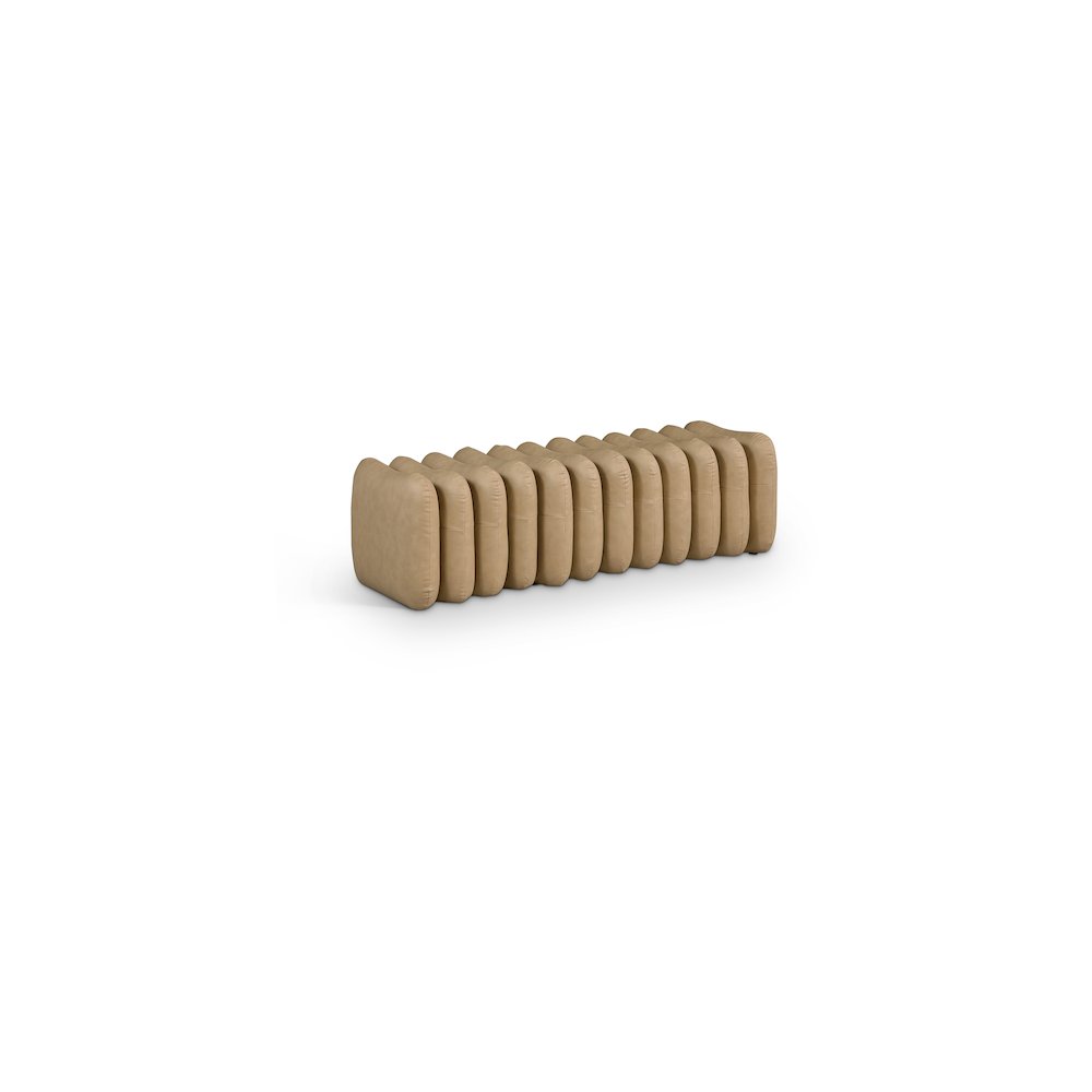 Atticus Tan Vegan Leather Bench