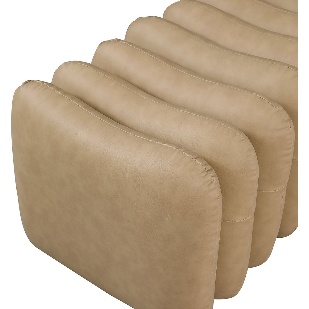 Atticus Tan Vegan Leather Bench