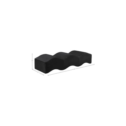 Wave Black Velvet Bench
